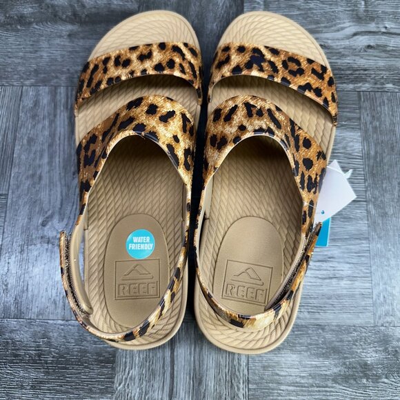 REEF Water Vista Women's size 6 Leopard Open Toe Sling Back Sandals - Picture 6 of 7
